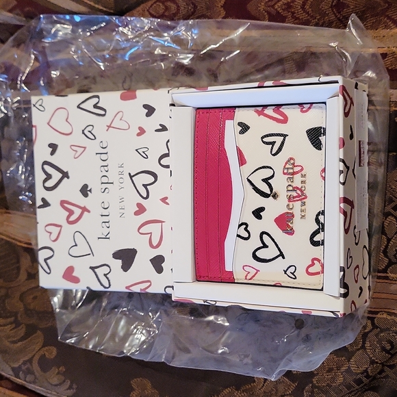 kate spade Handbags - Kate spade  Firm Hp  heart leather boxed bagged tagged leather card holder ♥️